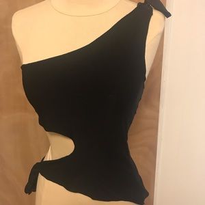 Vintage 90’s rave club goth Tie Top